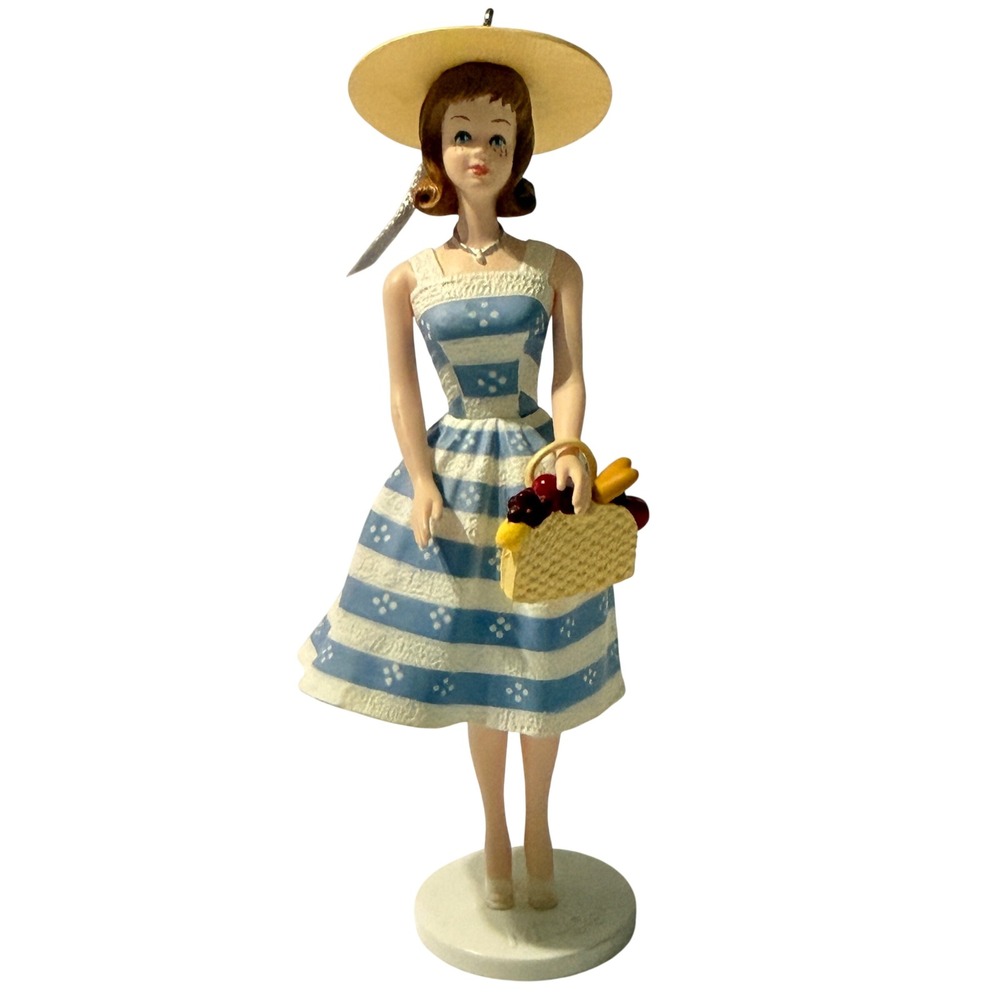 Hallmark Barbie Suburban Shopper 1998 Keepsake Ornament 1959-1964 Retro Blue